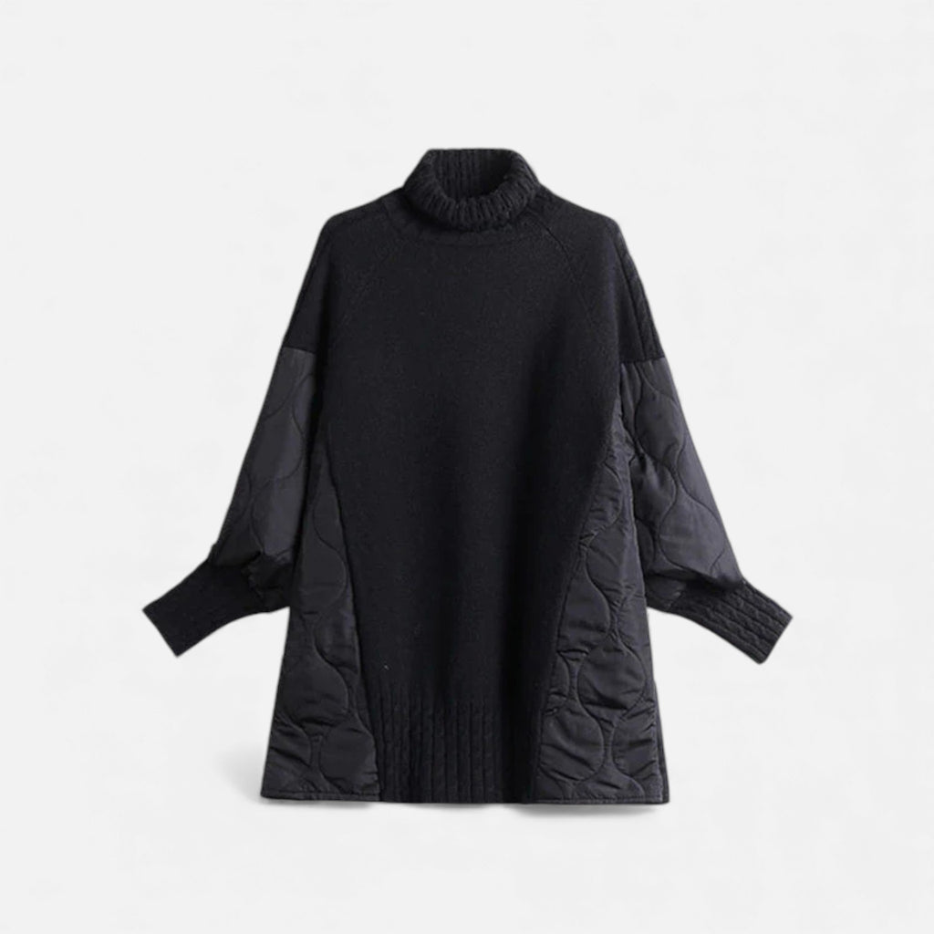 Amarendi | Pull Col Roulé Femme – Patchwork Raffiné