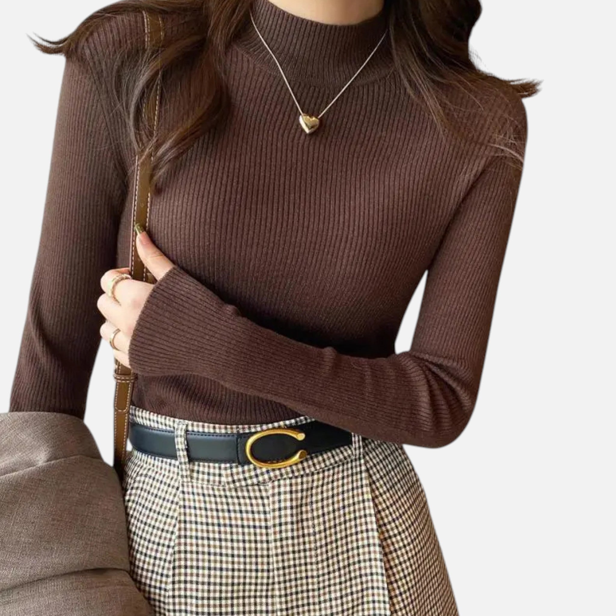 Amarendi | Pull Femme Col Montant Vintage