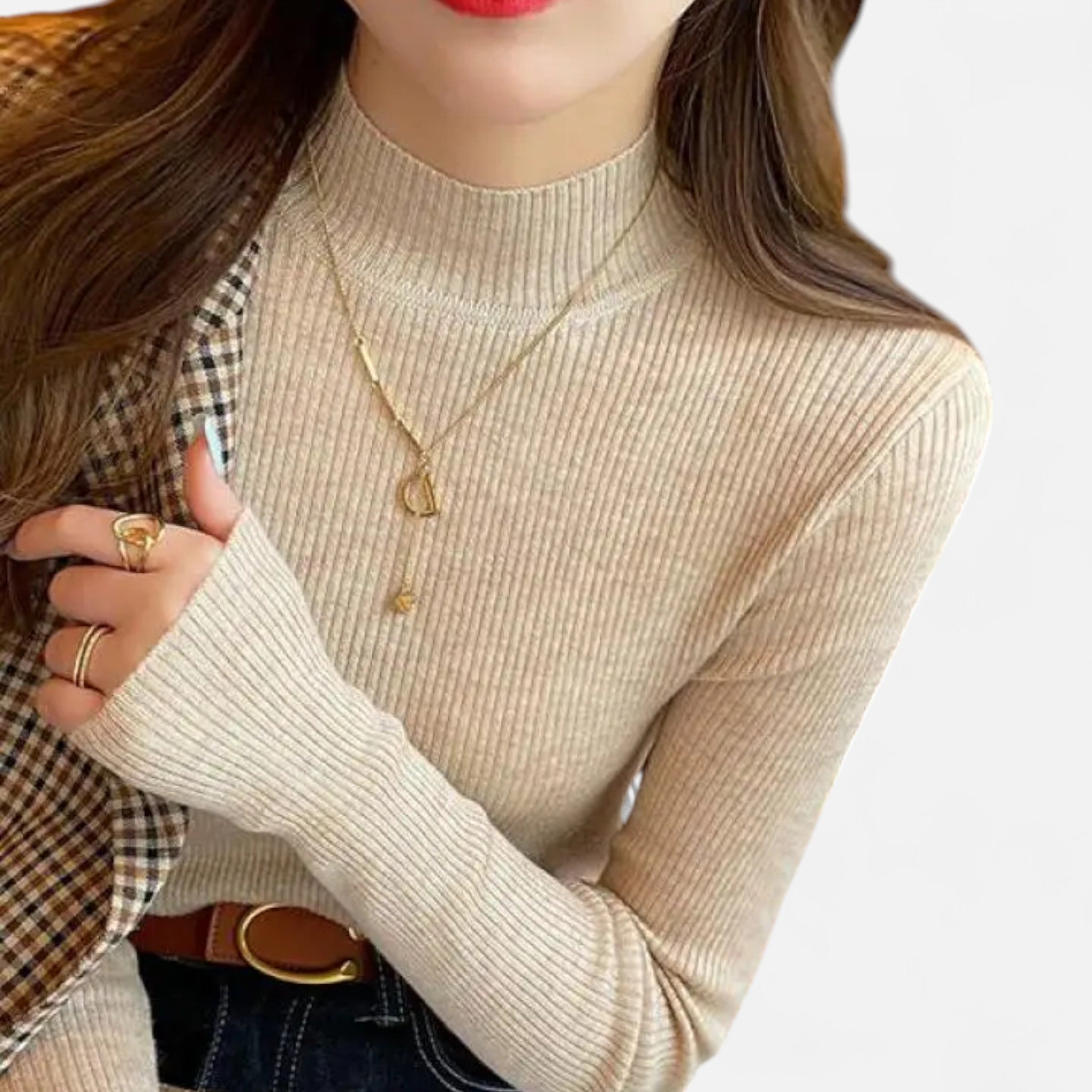 Amarendi | Pull Femme Col Montant Vintage